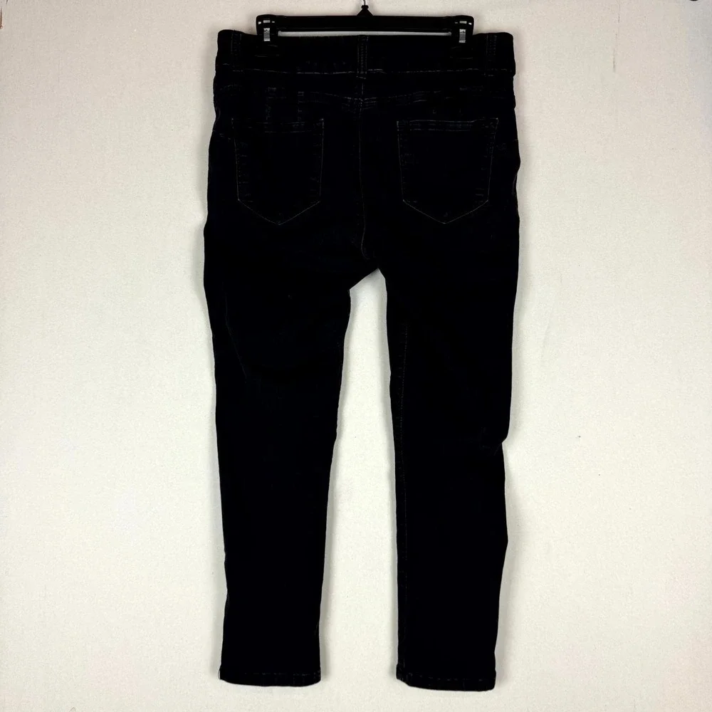 Sandpiper Jeans Womens 12P Black Cotton‎ Stretch Denim Dark Wash Seamed Front